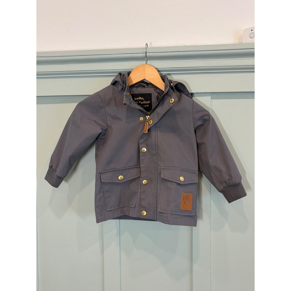 Mini Rodini Pico Jacket Gray Kids Hooded Coat 92/98 2T 3T